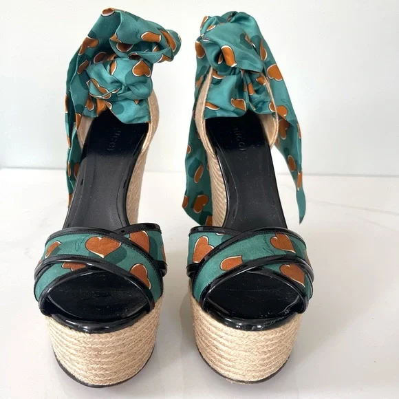 AUTHENTIC GUCCI RUNWAY WEDGE SANDALS - Picture 6 of 17
